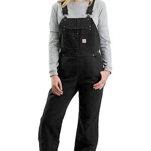 Carhartt Women's Quilt-Lined Duck Bib Overalls-Black- with tags